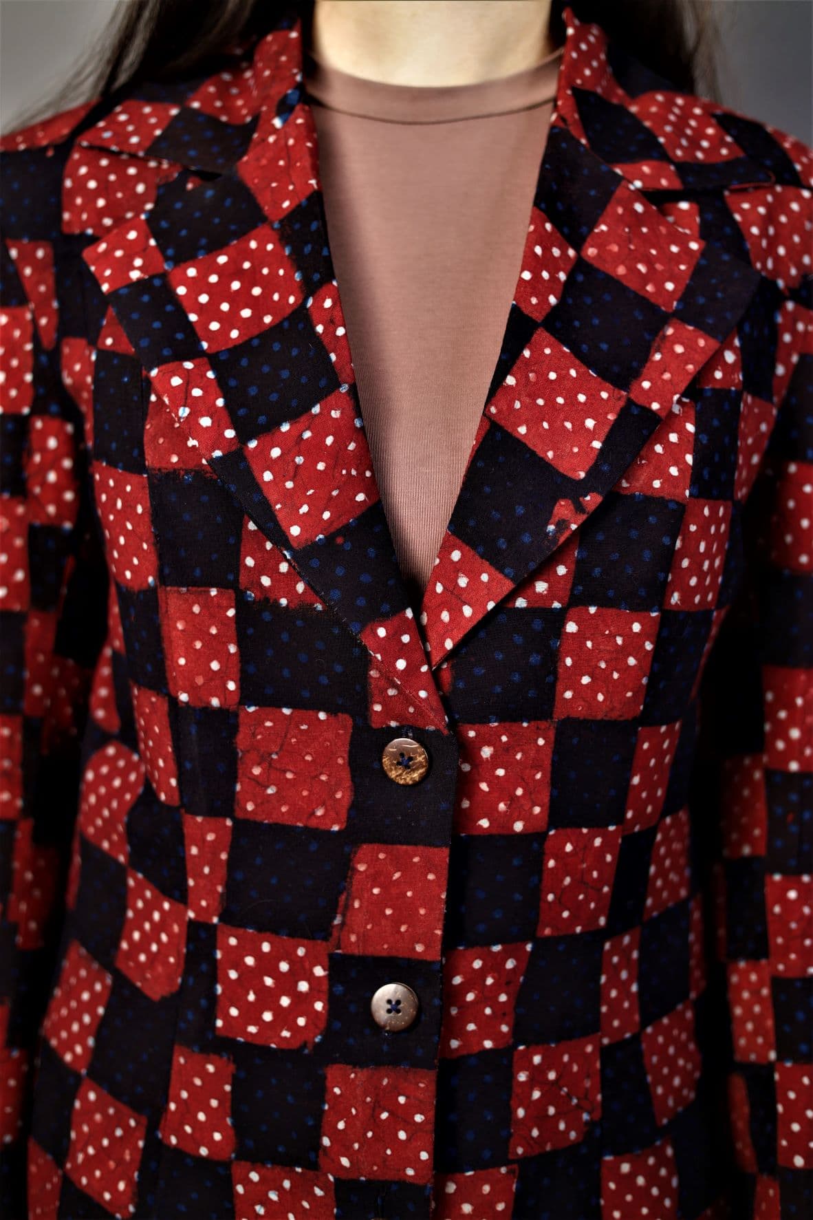 LONG JACKET in Tribal block print  product photo
