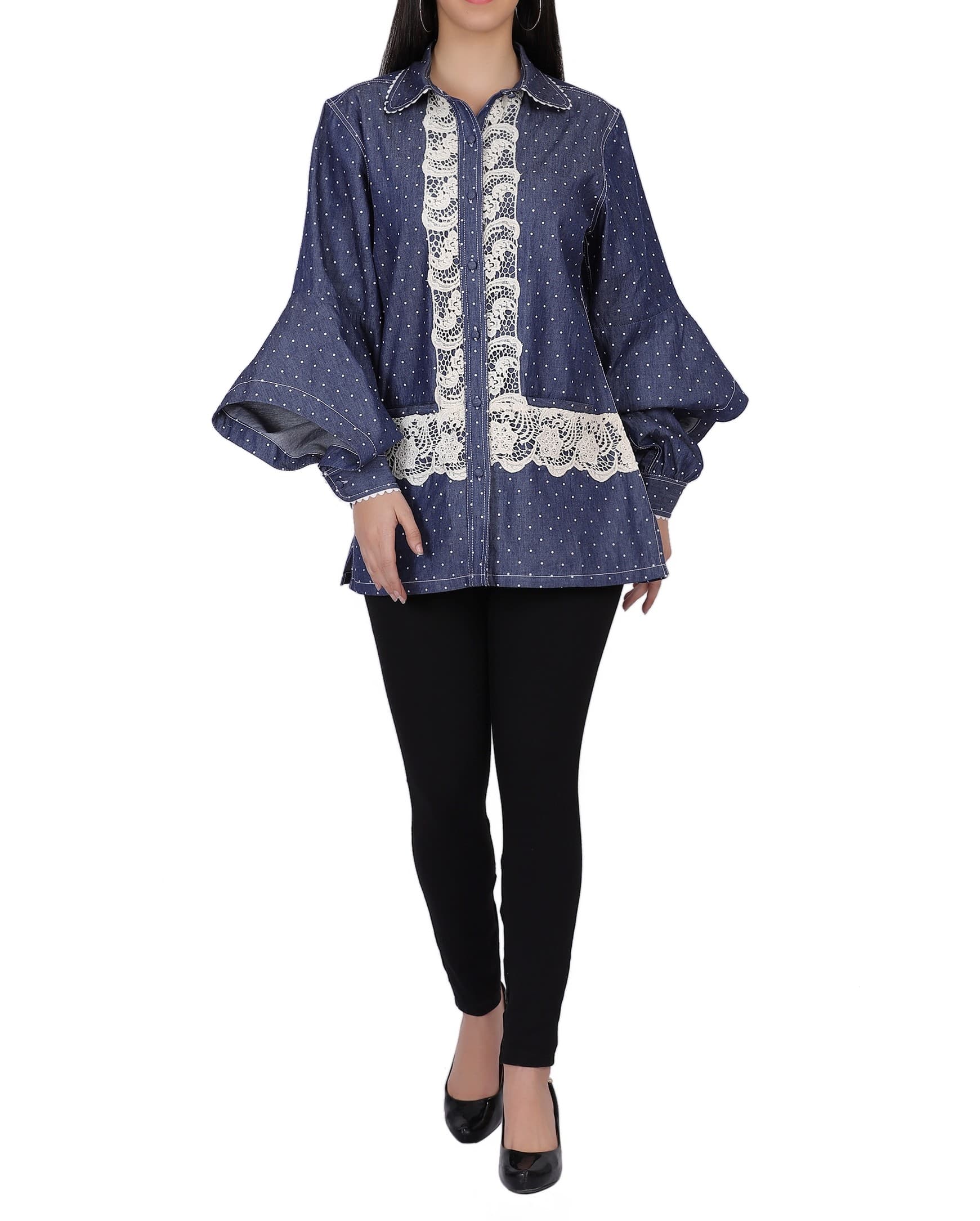 Recycled Denim Lacy Summer Top product photo
