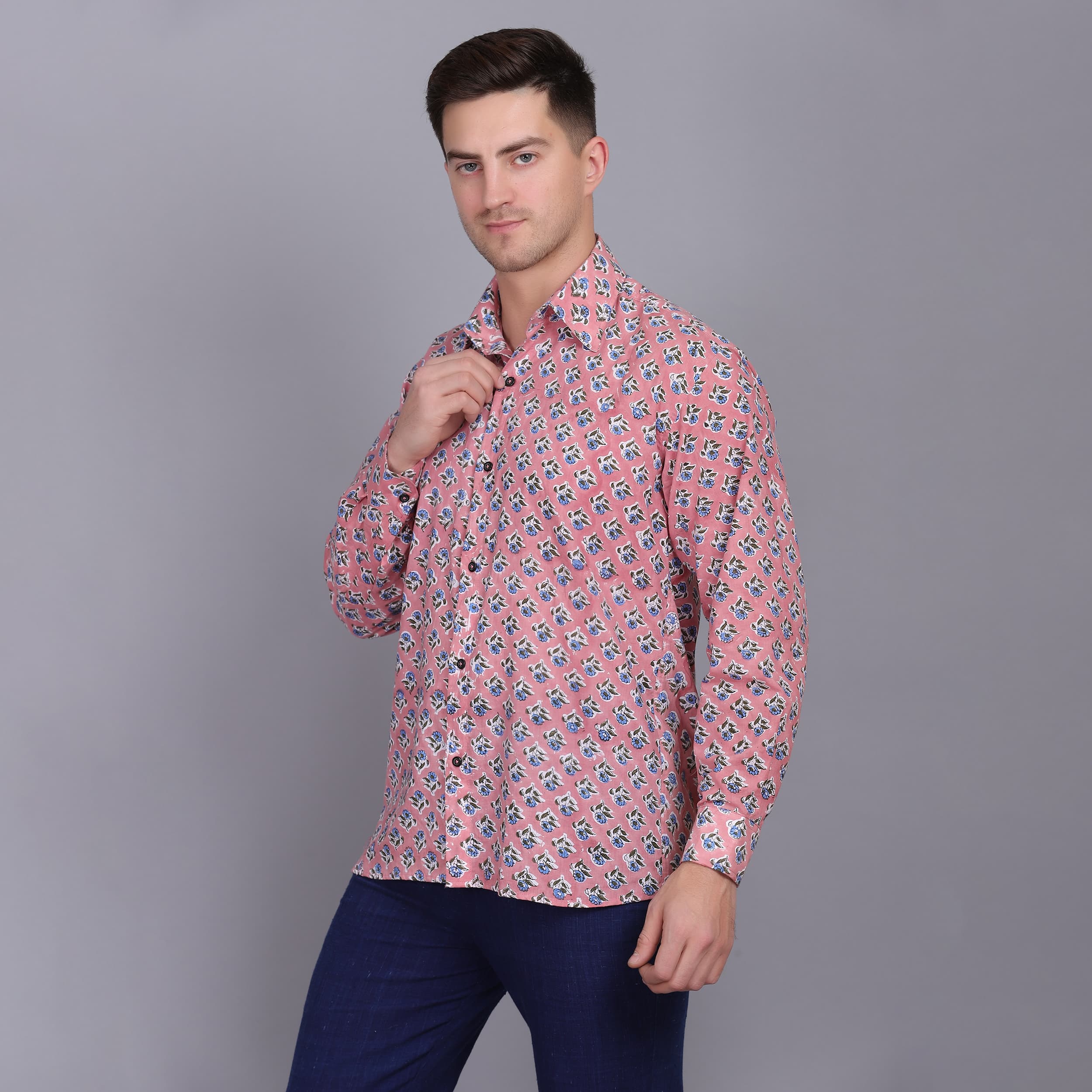 Light Cotton Shirt with Booti Motif – AZO-Free Hand Block Print product photo