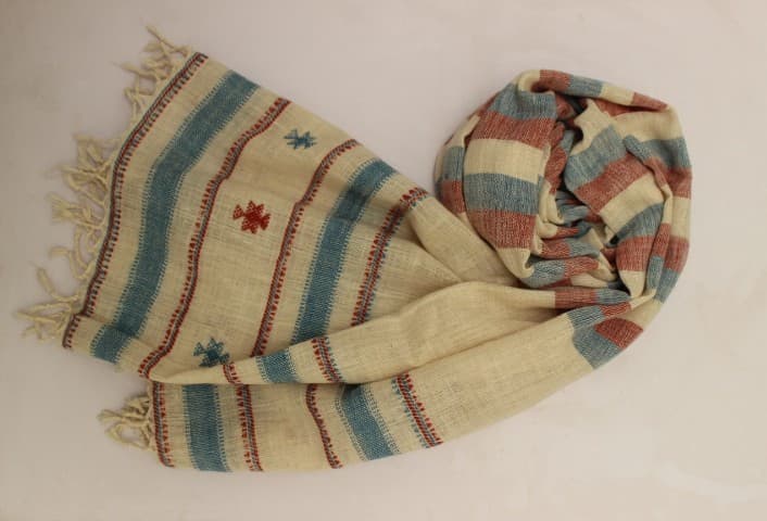Bhujodi Handwoven Kala Cotton Stole product photo
